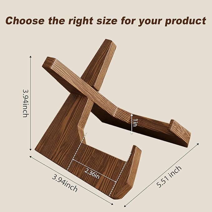 2PCS Bowl Stands for Display Large Deep Platters, Wooden Plate Stand Deep, Wood Bowl Holders for Displaying, Decorative Platter Easel Holder for Decorative, Pottery, Bowls, Picture, Dish, Book, 3.9In