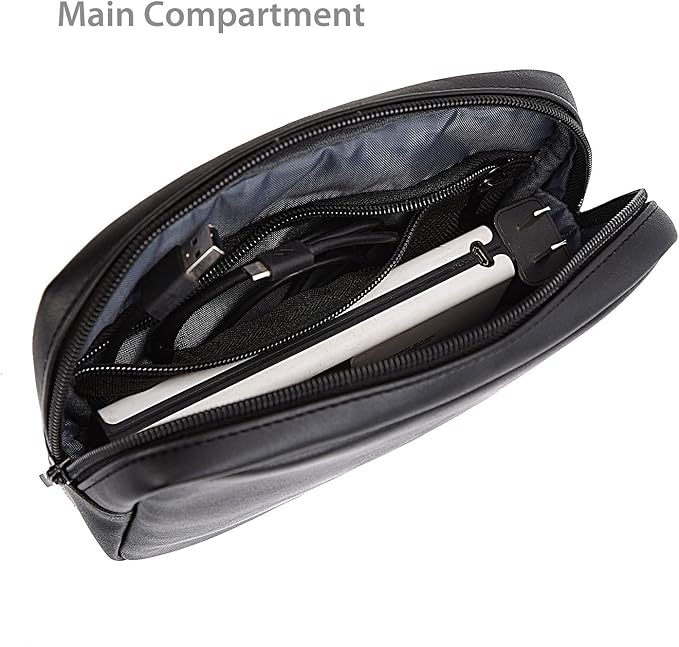ProCase Accessories Bag Organizer Power Bank Case, Electronics Accessory Travel Gear Organize Case, Cable Management Hard Drive Bag -Black