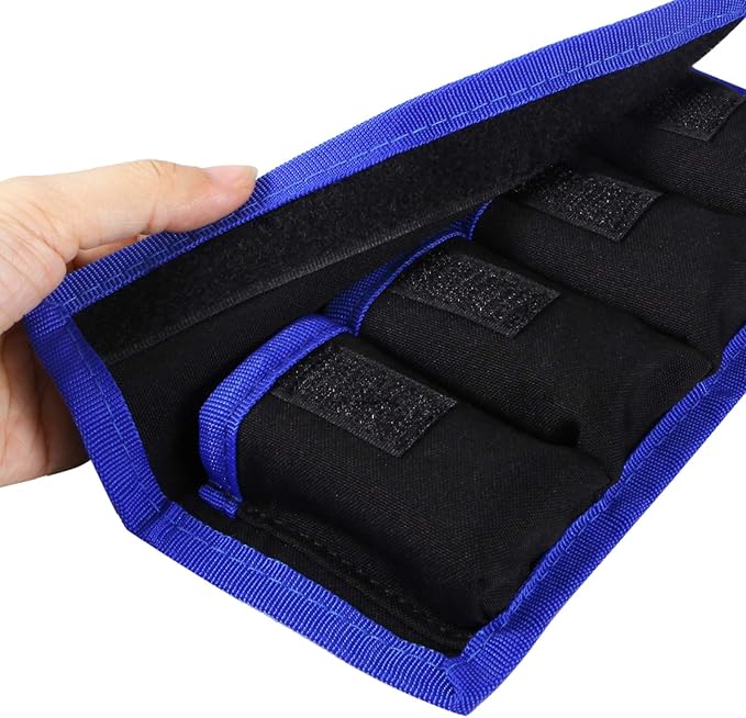 Meking DSLR Battery Case Holder Storage with 4 Pocket Pouch for LP-E6/LP-E8/LP-E10/LP-E12/NP-FW50/EN-EL14/EN-EL15 and more