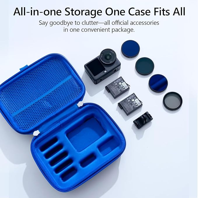 AuyKoo Carrying Case for DJI Osmo Action 6 Accessories, Waterproof Hard Carrying Bag for Camera Batteries Filter Mount, DJI Osmo Case Hard Shell Action Camera Bag