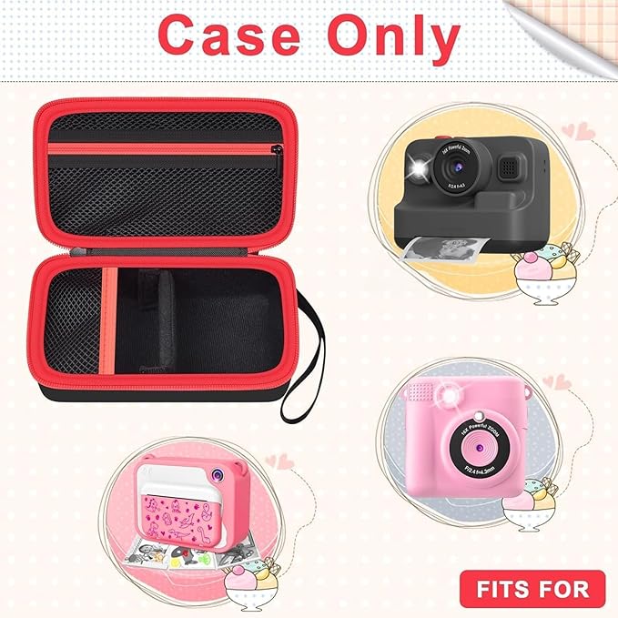 Case Compatible with DYLANTO for ESOXOFFORE for ETIKEZ for YTETCN for DUDUDRAGON Instant Print Camera, Kids Camera Storage for Accessories (Box Only) (Single Case, Black)