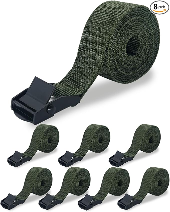 upperosey Trail Camera Straps, Game Cam Mounting Strap with Long-Lasting Alloy Buckle, Nylon Fiber Strap for Wildlife Trial Camera Accessory, Deer Camera Tree Belts, 25mm Width* 6 ft. Long (8 Packs)