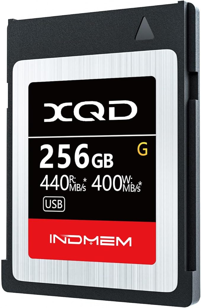 INDMEM XQD 256GB Memory Card, 5X Tough MLC XQD Flash Memory Card High Speed G Series| Max Read 440MB/s, Max Write 400MB/s
