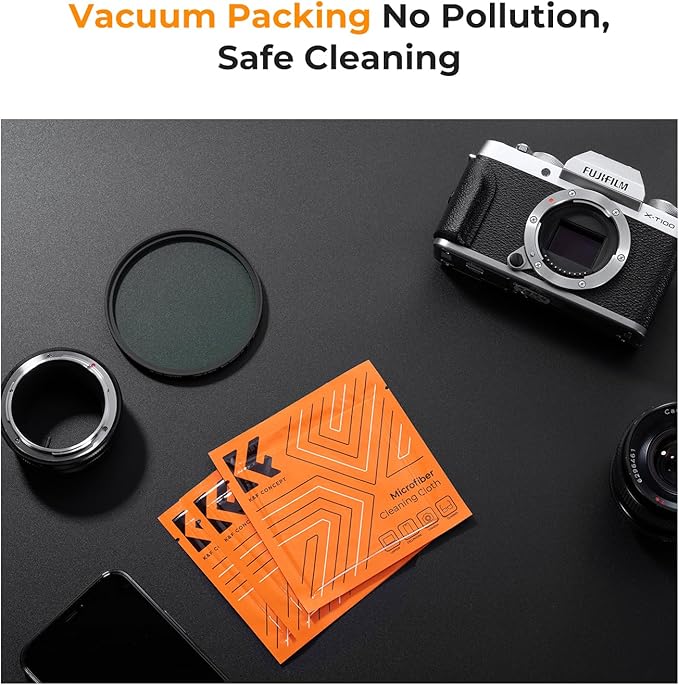 K&F CONCEPT 58mm Lens Cap Cover, 4-in-1 Center Pinch Lens Cover Black Anti-Loss Keeper Leash Microfiber Cleaning Cloth Kits Compatible with Nikon, Canon, Sony, Fujifilm Camera Lenses