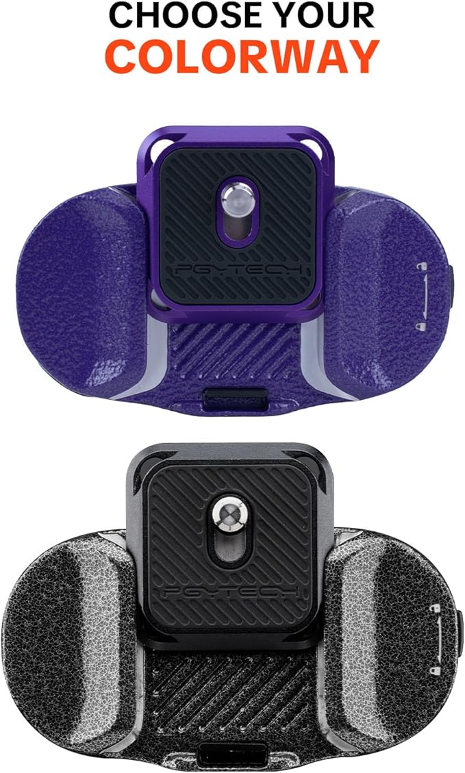PGYTECH Beetle Camera Clip V2 with Plate, Quick Release Camera Backpack Clip, Arca-Swiss Compatible, SnapLock System for Sony/Nikon/Fuji/DSLR Cameras, Instant Mounting & Hands-Free, Aurora Purple