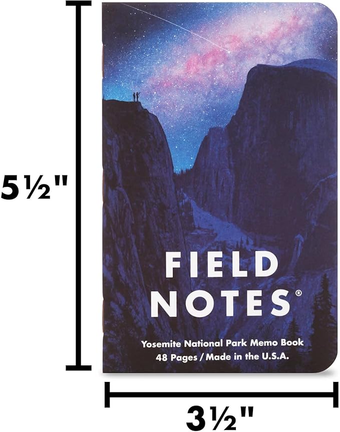 Field Notes: National Parks Series (Series A - Yosemite, Acadia, Zion) - Graph Paper Memo Book 3-Pack - 3.5 x 5.5 Inch