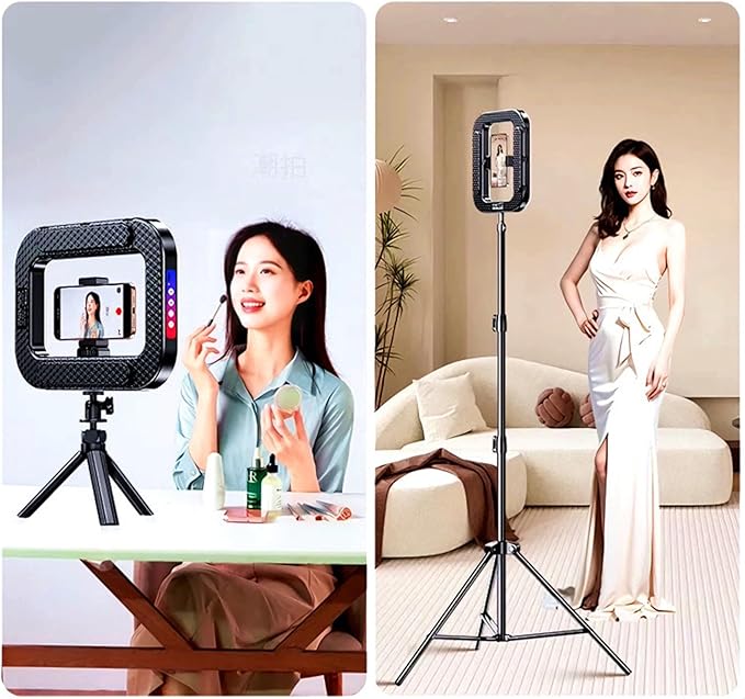 Ring Light for Phone, Phone Ring Light Stabilizer for Video Recording,Smartphone Video Rig for Tiktok Vlogging,RGB Video Light for Photography Filmmaking Video Maker,Stabilizer Light Combination