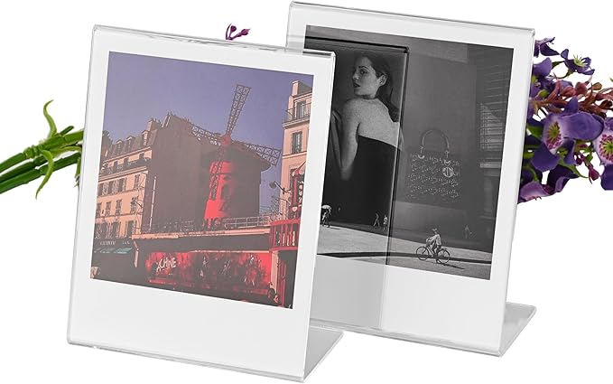 iFreak Polaroid Photo Frame for Polaroid Now i-Type/600/SX-70/OneStep+/Instax Wide 300/200/210 3.5 x 4.25 inch Films,L-Shape Memory Display Frame. (6 Pack, 3.5X4.25)