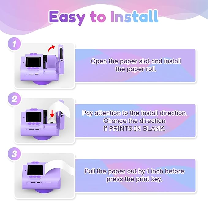 10 Rolls Kids Camera Paper Roll Refill - Yunaking Instant Print Camera for Kids Refill Print Paper Thermal Printing Papers Rolls for Most Kid Instant Cameras (57X25mm - White)