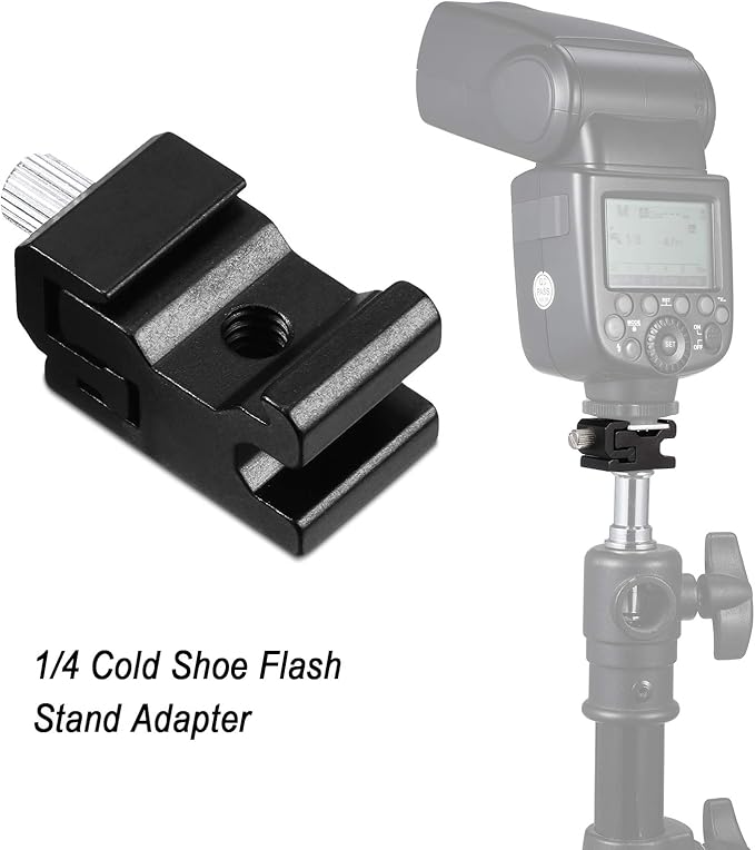 8 Pieces 1/4 Inch Cold Shoe Mount Adapter and Hot Shoe Flash Stand Adapter Kit for DSLR Camera Rig, Camera Flash Shoe Mounts for Tripod