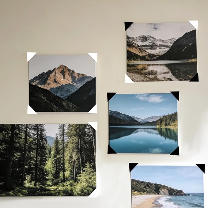 TIESOME 2040 Pcs Photo Corner Stickers, Clear Stickers, 20 Sheets Clear Self Adhesive PVC Photo Corners for Scrapbooking, Picture Frames, Albums & Journals (White + Black)