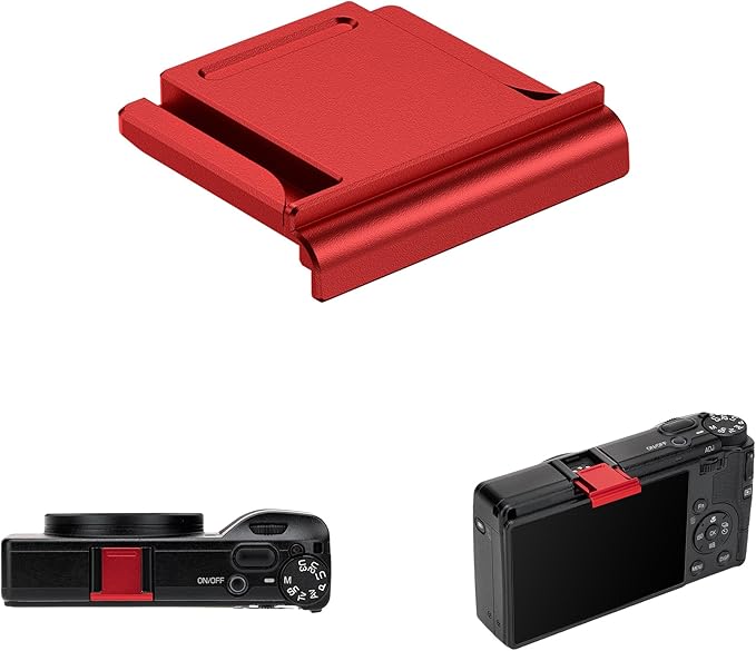 JJC GR IV Hot Shoe Cover Cap for Ricoh GR4 GRIV HDF Monochrome Digital Camera, Aluminum Alloy Shoe Mount Protector with Silicone Pad, Replaces Ricoh GK-2, Anti-Scratches & Dustproof-Red