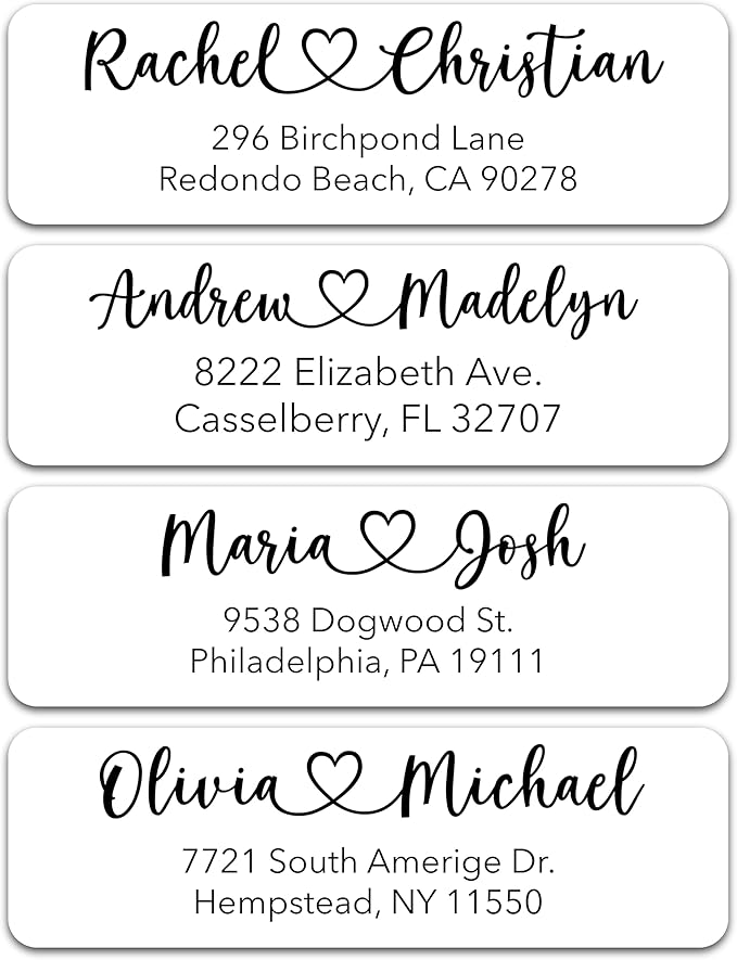 Personalized Return Address Labels - Custom Address Stickers on Sheets for Wedding Invitations (100-1000 Labels)