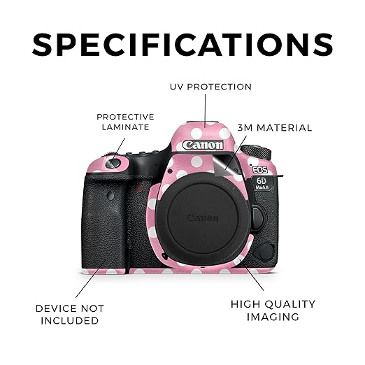 Glossy Glitter Camera Skin Compatible with Canon EOS 6D Mark II Camera (2017) - Mini Dots - Premium 3M Vinyl Protective Wrap Decal Cover - Easy to Apply | Crafted in The USA by MightySkins