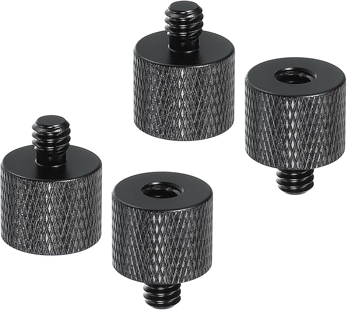 PATIKIL Tripod Screw Adapter 1/4" Male to 1/4" Female, 4 Pcs Tripod Nut Connectors Camera Mount Screw Camera Double Head Converter for Microphone Holder Magic Arms Accessories, 20 mm