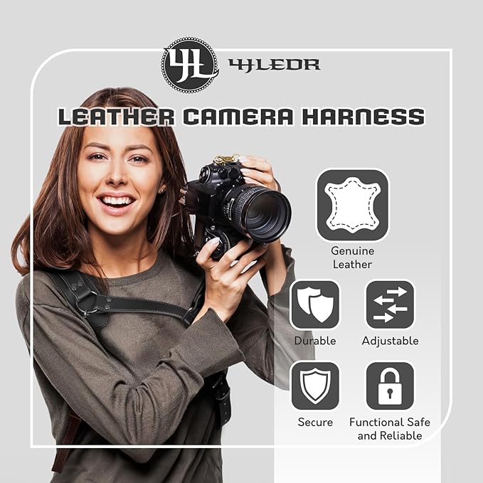 Leather Camera Harness for 1 Camera,Single Camera Strap for Photographers,Camera Shoulder Strap Quick Release DSLR