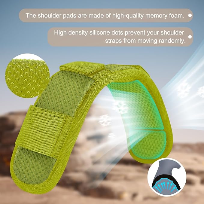 ZINZ 2-Pack Universal Shoulder Pad with Ultra Thick Cushion for Bag Luggage Bag Crossbody, Plus Long & Anti-Slip & Breathable,Army Green
