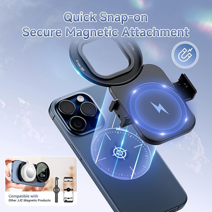 JJC 67mm CPL Filter for iPhone, Magnetic Circiular Polarizer Lens Filter Adapter Kit Compatible with iPhone 16 15 14 Pro Max Plus with 1/4” Screw & Shoe Mount for Vlogging Video Recording TikTok