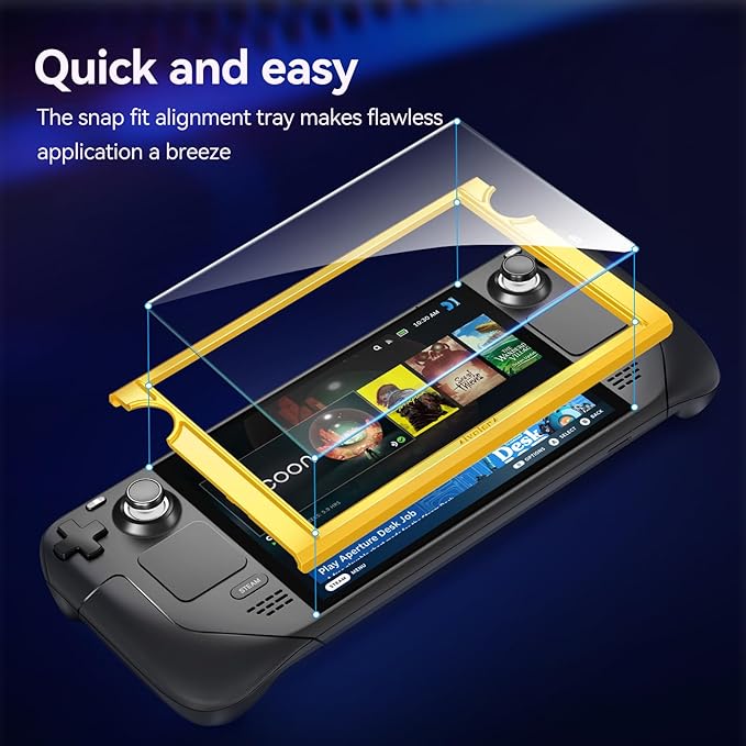 ivoler [2 Pack] Tempered Glass Screen Protector Designed for Steam Deck OLED 7.4'' 2023/Steam Deck 7''2022 with [Alignment Frame] Transparent HD Clear[Updated Version] Screen Protector for Steam Deck