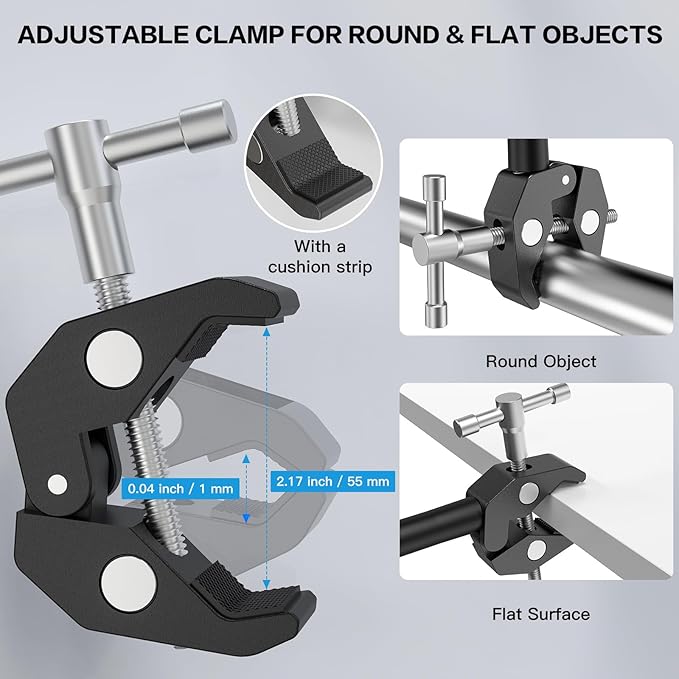 ZealSound Gooseneck Microphone Stand with Clamp, Flexible 19'' Boom Arm Mic Mount for Desk & Pipes, Compatible with Blue Yeti, Snowball, Razer, Pyle, Podcasting & Streaming