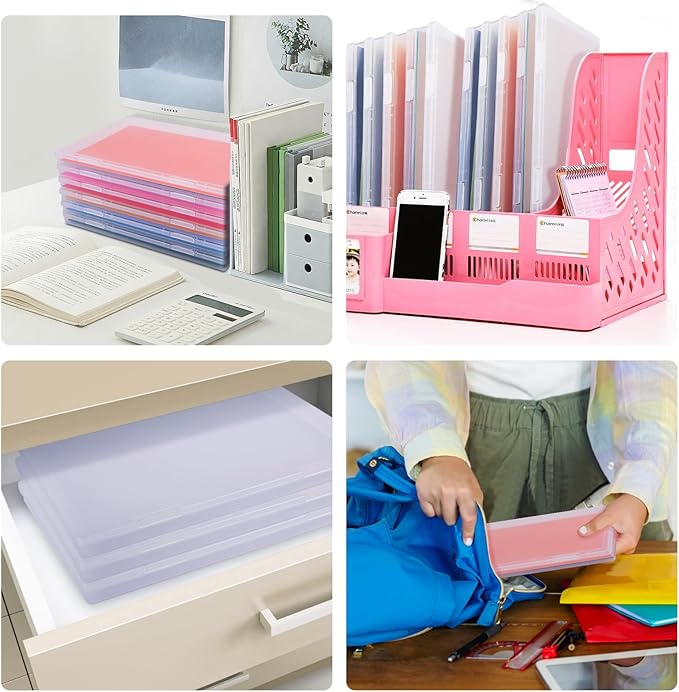 FAAYUCK 6 Pack Photo Storage Box, Fits 8" x 10" Photo, Large Plastic Scrapbook Paper Storage with Snap-Tight Latch, Photo Organizer for Protecting Photos, Crafts, Scrapbooks, Office Supplies, Files
