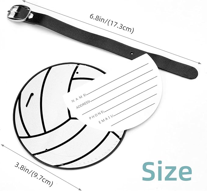 Leather Luggage Tag for Suitcase Women Kids, Volleyball