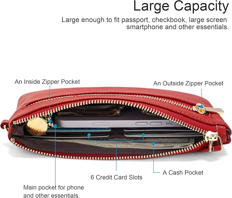 befen Genuine Leather Wristlet Clutch RFID Blocking Bag Cell Phone Wallet Purse Wristlet Wallet Purses and Handbags for Women