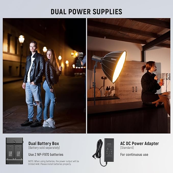 NEEWER MS150B 130W Bi Color LED Video Light, Mini COB Portable Photography Lighting with App Control,2.4G Mode, Bowens Mount Continuous Output Lighting, 200000 lux/0.5m, 2700K-6500K, CRI97+, 12 Scenes