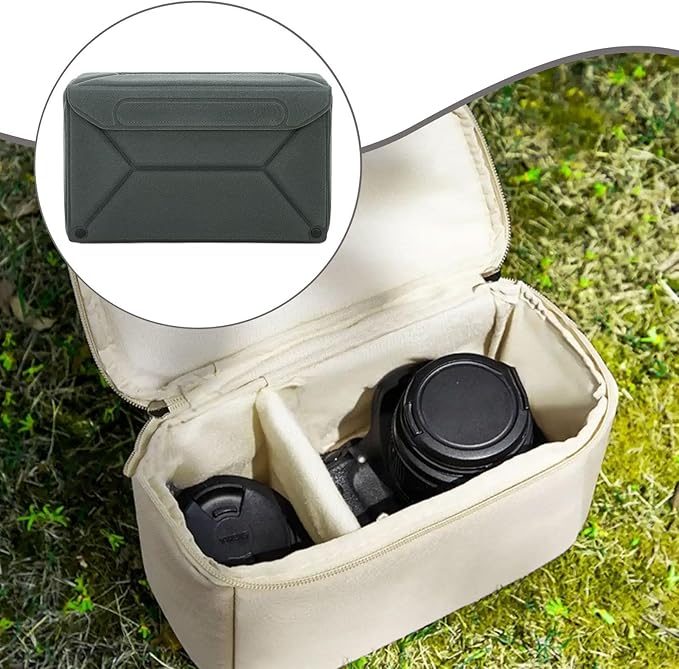 Camera Bag Insert Shockproof Equipment Photography Pouch Protection Portable Outdoor Compartment Padded Inner Case, Grey L