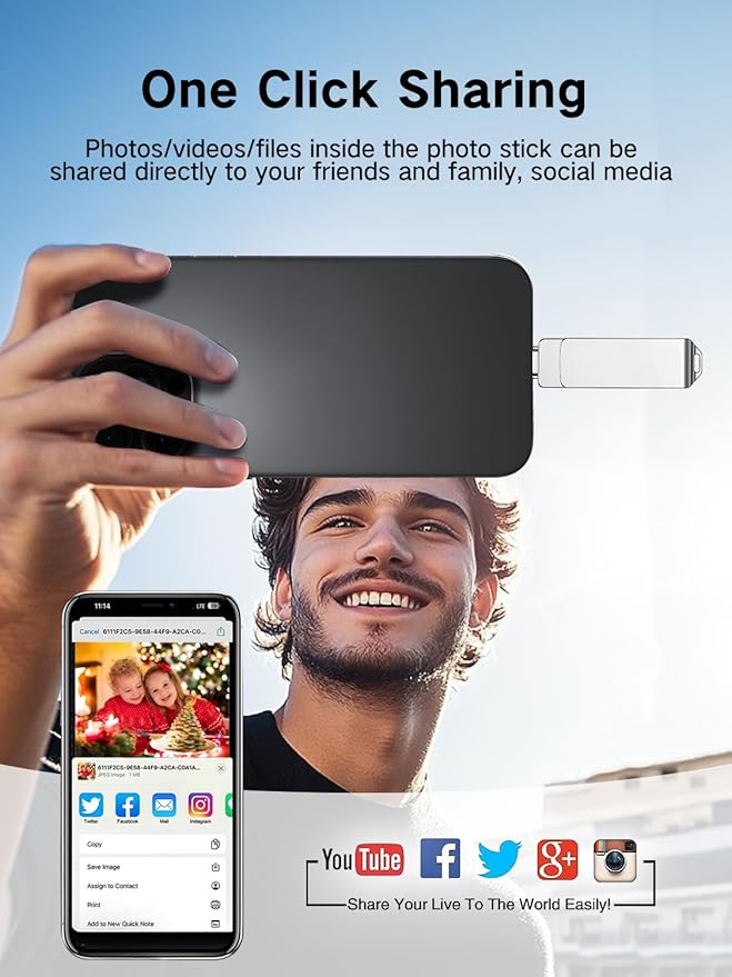 SCICNCE 512GB Flash Drive Intended for iPhone, USB Memory Stick Storage Backup for Photos Videos, Plug and Play No APP Required, Compatible with iPhone iPad Android and Computers (Metal Silver)