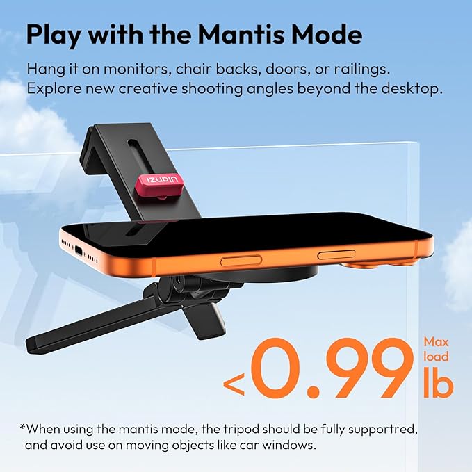 ULANZI MA88 Magnetic Phone Tripod Mount for MagSafe iPhone 17-12 Series, Strongest Magnet Handsfree Airplane Phone Holder for Woman Man, 360° Rotation Long Flight Travel Essentials for Seat Tray Table