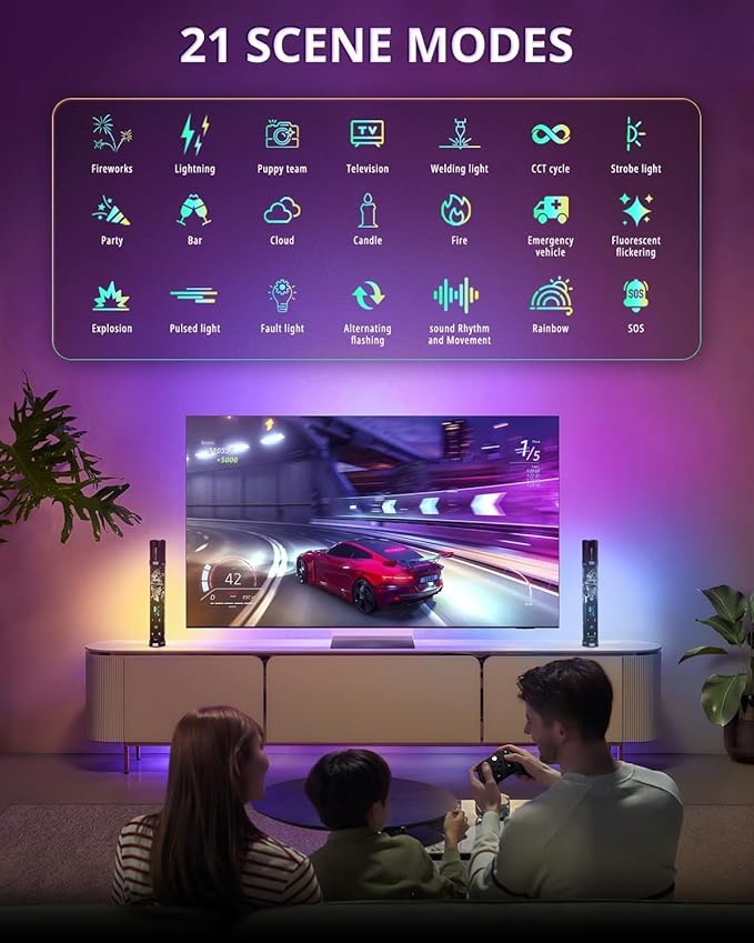TL30 RGB Light Tube, RGBWW 360° Adjustable Magnetic Video Lighting Wand Stick with Smart APP Control, 2700K-10000K CRI96+ TLCI99+, 21 Scenes, Focus-Adjustable Spotlight, 5000mAh Battery