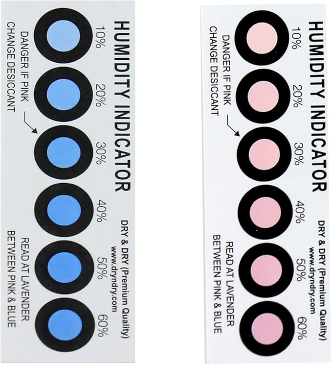 Premium Humidity Indicator Cards 20 Pack(Reusable) - 10-60% 6 Spot(20 Cards)