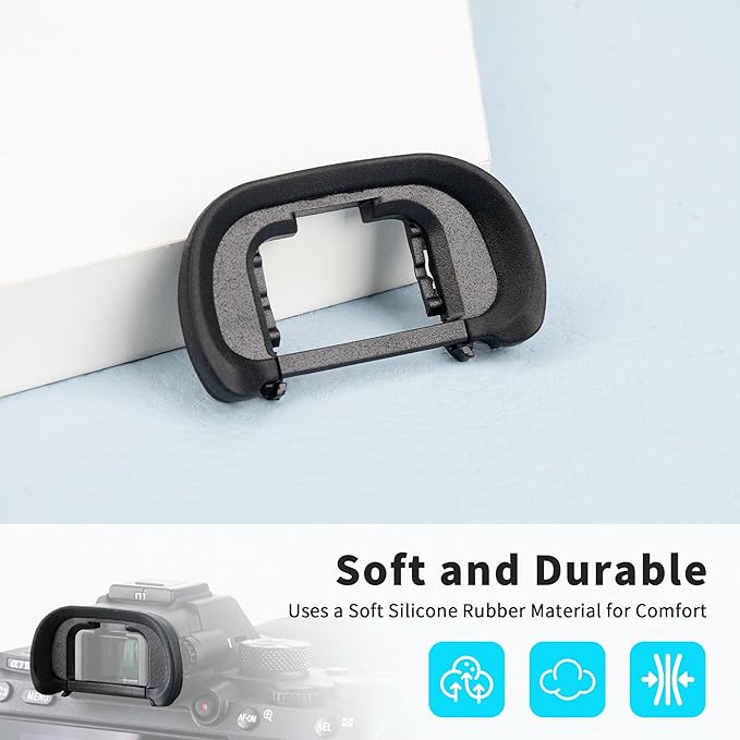 JJC Camera Eyecup Eyepiece Viewfinder for Sony A7 III A7 II A7 A7R IV A7R III A7S II A7S A99 II A9 A58 Camera, Soft Silicone Eye Cup Replacement of Sony FDA-EP18 (2 Pack)