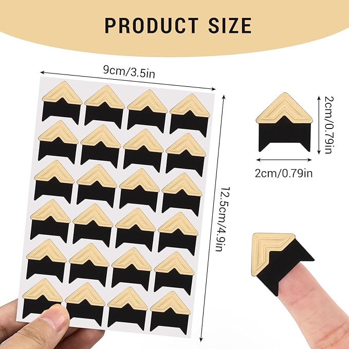 LOGJAM 810 Pcs Photo Corner Stickers, Self Adhesive Picture Corners for DIY Scrapbook Album Journal Memory Books 20 Sheets