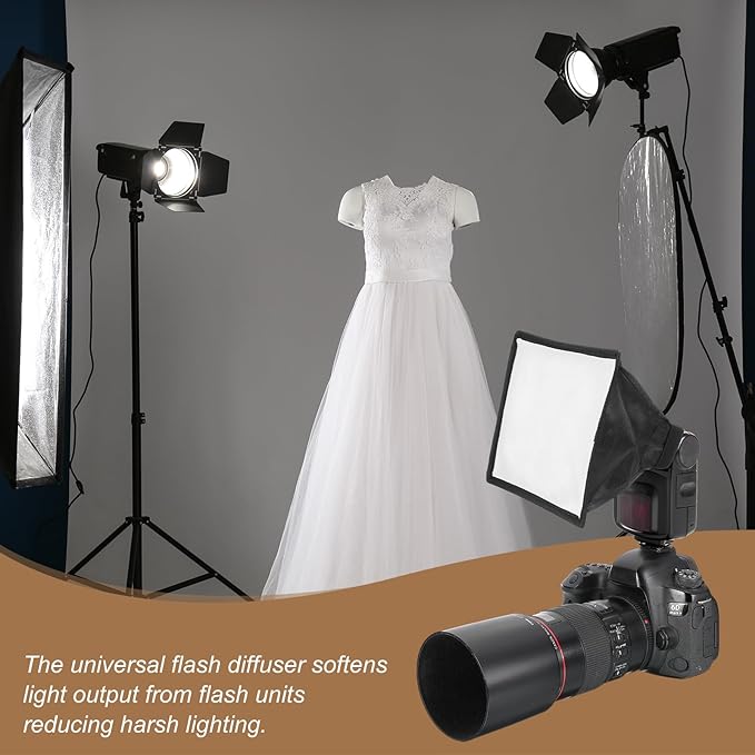 PATIKIL 7.5" x 9" Flash Diffuser Light SoftBox, 2Pcs Universal Collapsible Flash Diffuser with Storage Pouch for SB-5000 SB-700 SB-300 SB-900 SB-910 SB-600 SB-4, Black