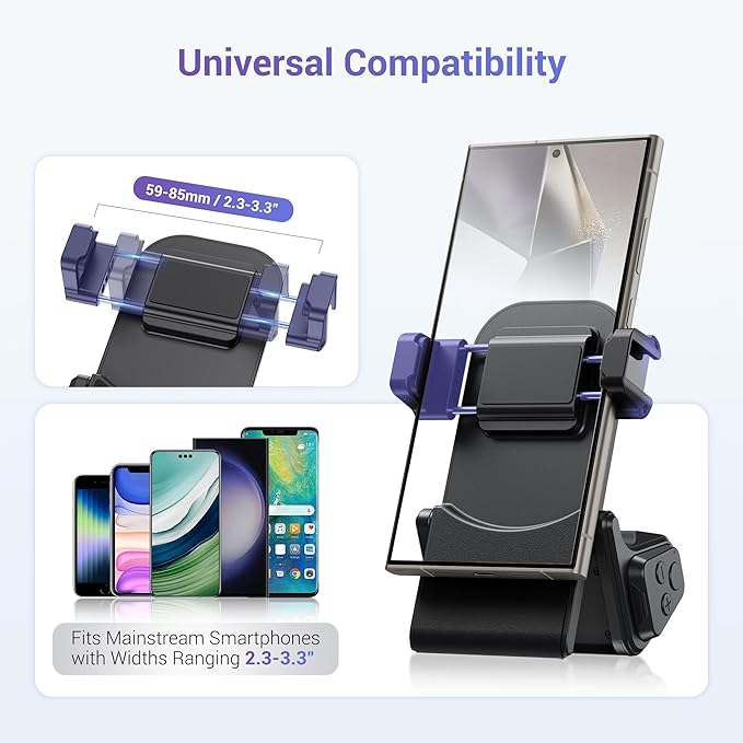 KIWIFOTOS Travel Phone Camera Grip Smartphones Camera Handle with Remote Control & Cold Shoe Mount for iPhone 17 16 15 14 Pro Max Samsung S24 S25 Selfie Vlog Video Shooting