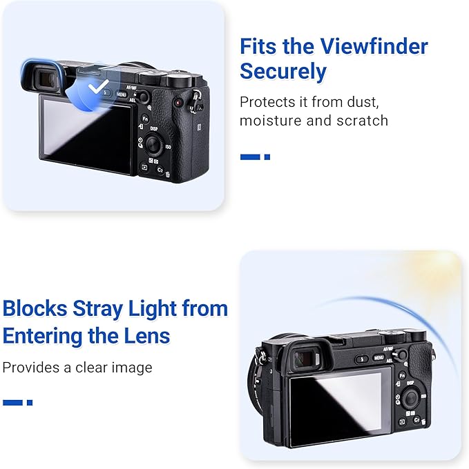 JJC 2-Pack Soft Viewfinder Eyecup Eyepiece Eye Cup for Sony A6300 A6100 A6000 NEX-6 NEX-7 Cameras and FDA-EV2S Electronic Viewfinder,Replaces Sony FDA-EP10 Eyecup Eyepiece