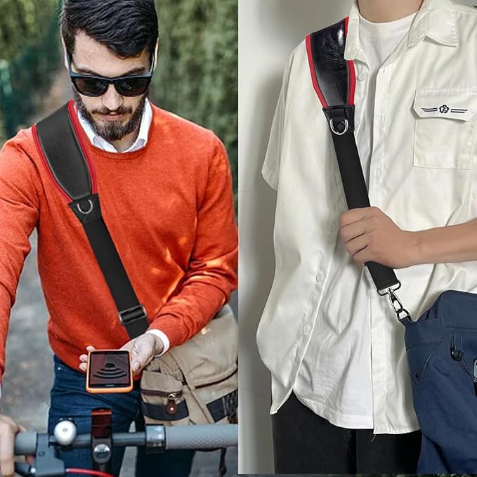 ZINZ Shoulder Strap 78" Belt with Neoprene Thick Padded, Universal Bag Strap with Double Adjustable Buckles and Metal Swivel Hooks,Ideal for Individuals 5'11" and Taller,Red edge