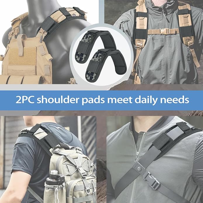 ZINMARK 2Pcs Ultra-Thick Shoulder Pad Cushions for Laptop Bags,Messenger Bags,Briefcases,Luggage, Tool Bags,Travel Bags etc
