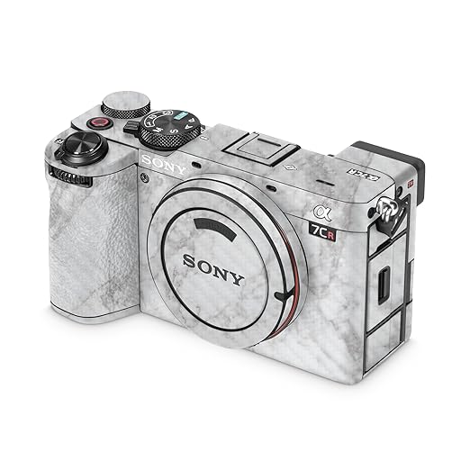 Carbon Fiber Camera Skin Compatible with Sony Alpha 7CR Camera (2023) - Frost Marble - Premium 3M Vinyl Protective Wrap Decal Cover - Easy to Apply | Crafted in The USA by MightySkins