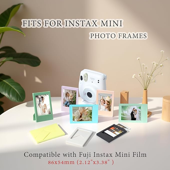 JOYZO - 10 Pack 2x3 Picture Frames for Instax Mini Film, for Polaroid Photo Frames with Clear Front fits for Fuji Instax Mini 12 11 9 8 7s 40 41 90 SE EVO Photocard Desktop Display