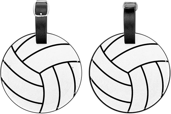 Leather Luggage Tag for Suitcase Women Kids, Volleyball