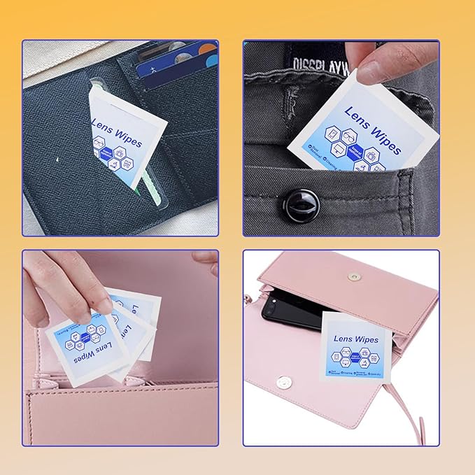 Lens Wipes for Eyeglasses,Eyeglass erasers are packed separately，Glasses cleaner for cleaning glasses, camera lenses, sunglasses, mobile phone screens, goggles, etc. (200 pieces)