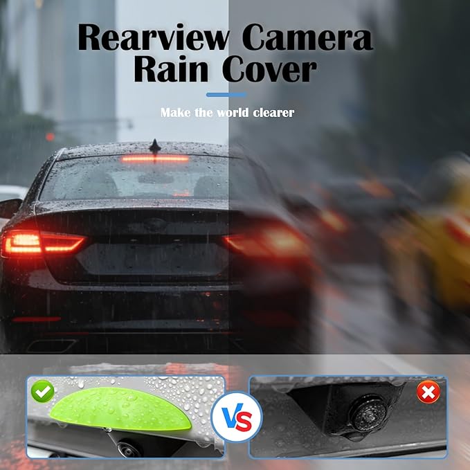 Easy Install Anti-Rain Cover for Reversing Cameras - Universal Silicone Shield, Safe Driving Support