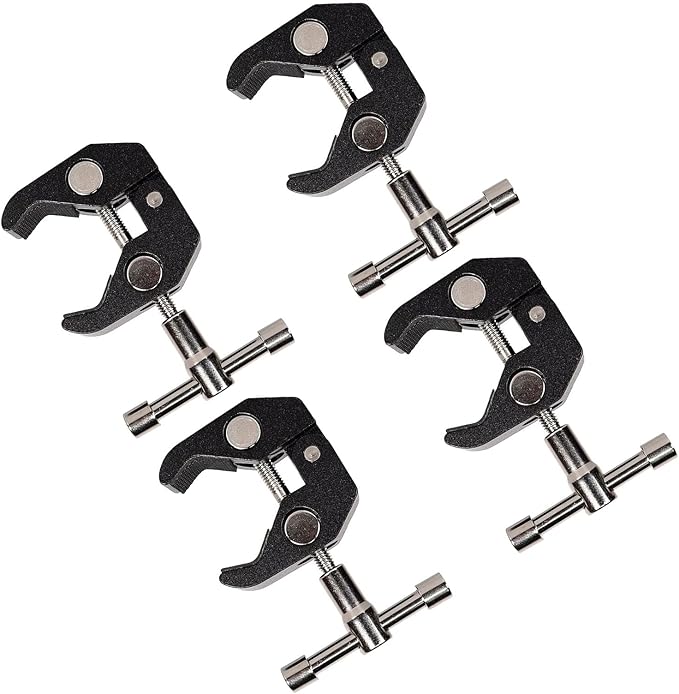 Andoer 4pcs Aluminum Alloy Magic Arm Super Clamp Crab Big Pliers Clip with 1/4" 3/8" Screw Hole for DSLR Camera
