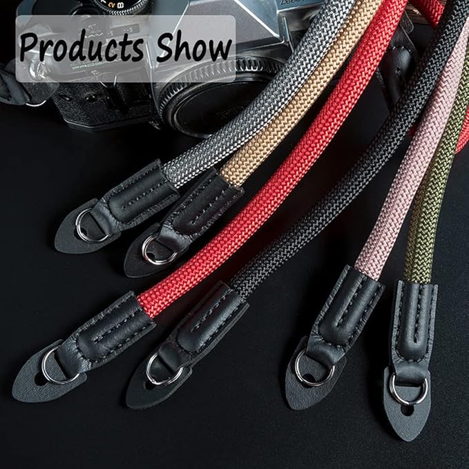Camera Strap Vintage 100cm Nylon Climbing Rope Camera Neck Shoulder Strap for Micro Single and DSLR Camera.(Black)