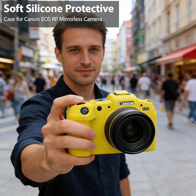 Frevyve Case for Canon EOS RP Body Camera, Skin, Anti-Scratch, Lightweight Sleeve, Soft Silicone Rubber Protective Case Cover for EOS RP Mirrorless Digital Camera Accessories (Yellow)