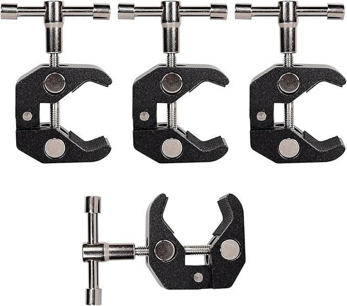 Andoer 4pcs Aluminum Alloy Magic Arm Super Clamp Crab Big Pliers Clip with 1/4" 3/8" Screw Hole for DSLR Camera