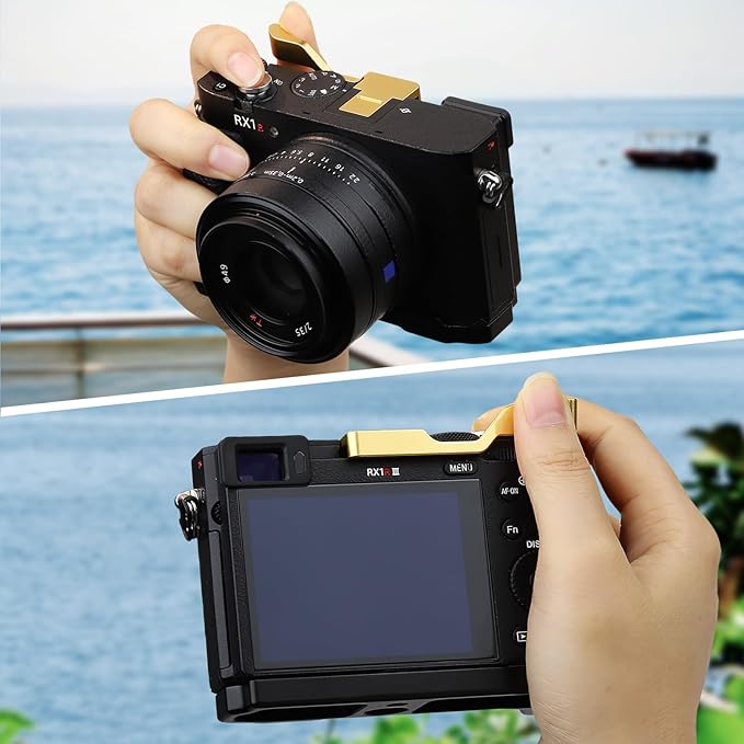 Haoge Thumb Hand Grip for Sony RX1R III Camera Accessories Gold Metal Hot Shoe rx1r m3 Thumb Up Rest Hand Grip THB-RX1RIII-G